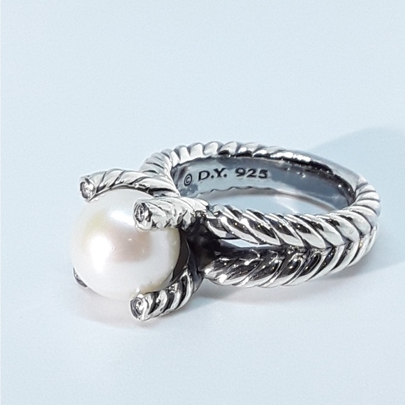 David Yurman Sterling Silver Pearl Ring - Picture 7 of 7